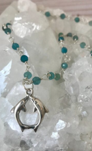 Load image into Gallery viewer, Sterling Silver and Apatite Dolphin Necklace
